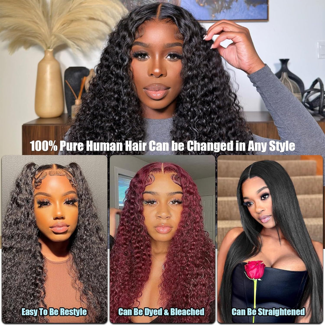 Cham's Deep Wave HD Lace Front Wig - 100% Human Hair (Glueless)